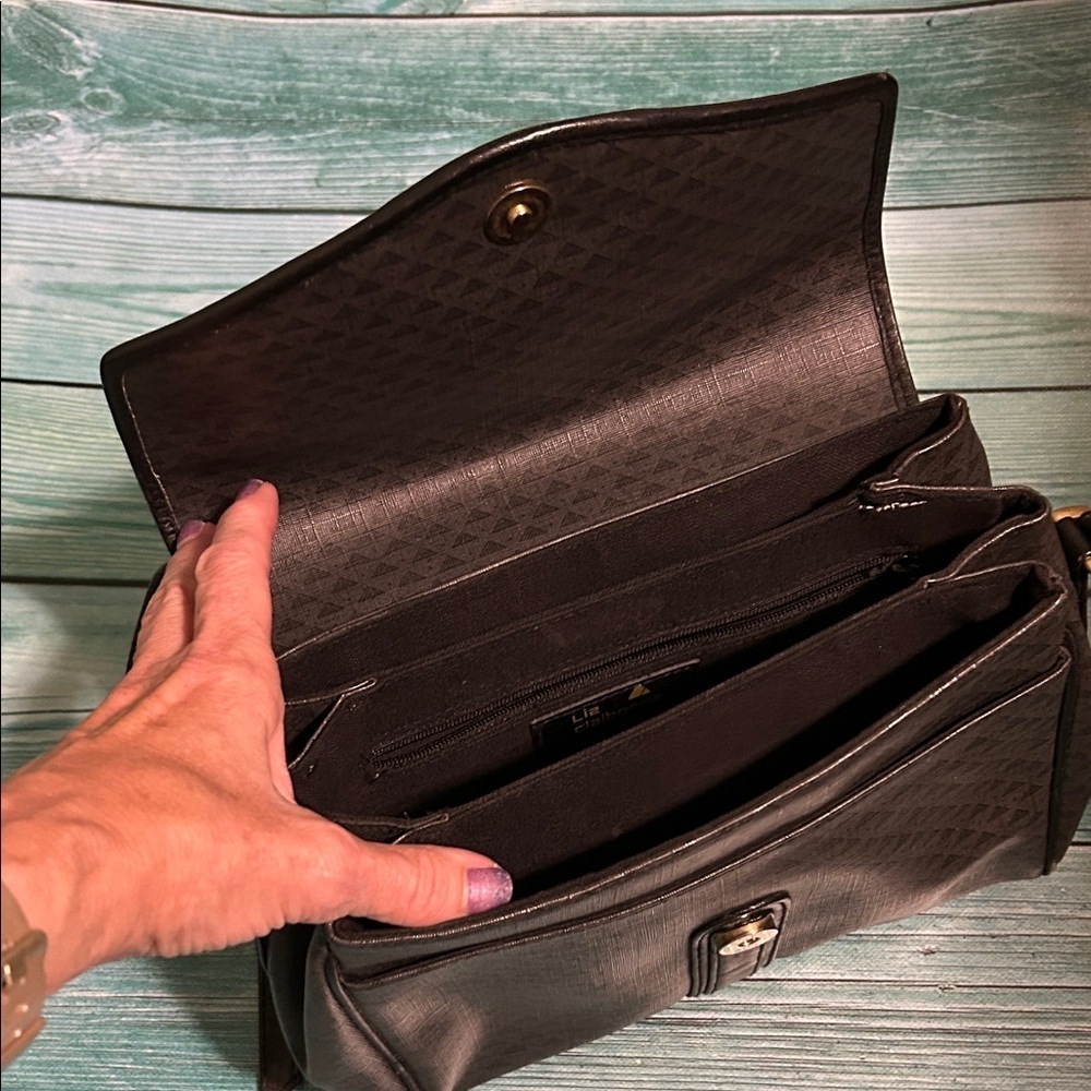 Liz Claiborne Vintage 1984 Black Crossbody Bag - Picture 3 of 9